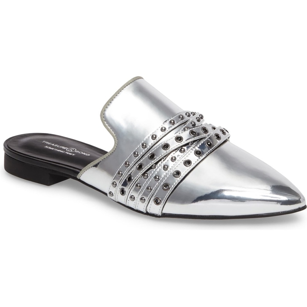 Treasure & Bond Metallic Silver Mules Size 6.5